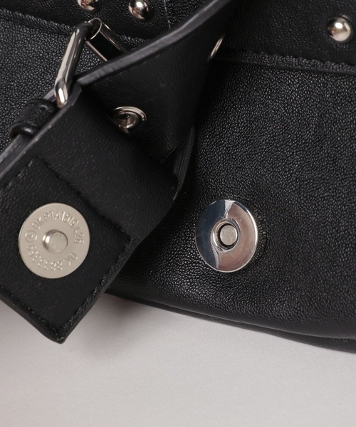 Heather(ヘザー)の「スタッズショルダーBAG 581662(ショルダーバッグ・レディース・ブラック/ベージュ・ONE SIZE)」の7枚目の写真
