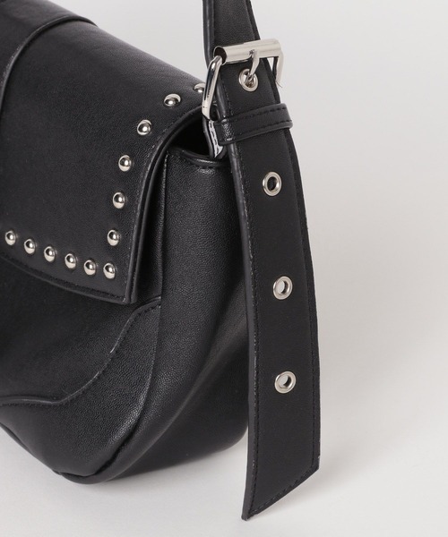 Heather(ヘザー)の「スタッズショルダーBAG 581662(ショルダーバッグ・レディース・ブラック/ベージュ・ONE SIZE)」の8枚目の写真
