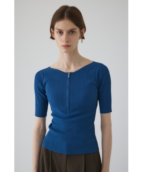 RIM.ARK(リムアーク)の「Rib zipper knit tops リブジッパーニットトップス(ニット/セーター・レディース・ブラック/グレー/ブルー・FREE)」の13枚目の写真