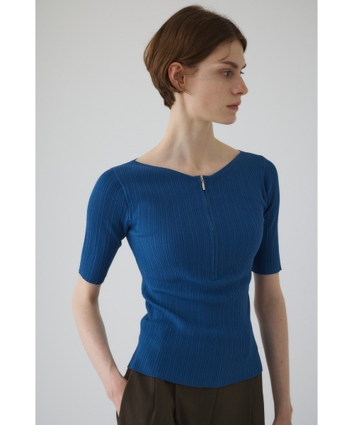 RIM.ARK(リムアーク)の「Rib zipper knit tops リブジッパーニットトップス(ニット/セーター・レディース・ブラック/グレー/ブルー・FREE)」の14枚目の写真