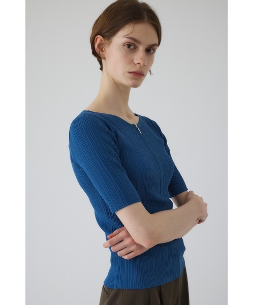RIM.ARK(リムアーク)の「Rib zipper knit tops リブジッパーニットトップス(ニット/セーター・レディース・ブラック/グレー/ブルー・FREE)」の17枚目の写真