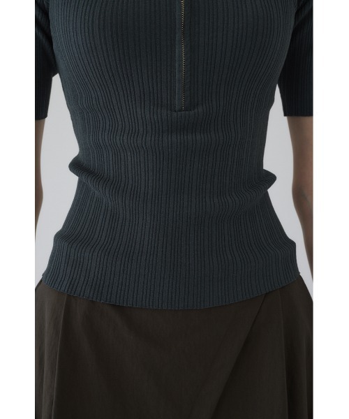 RIM.ARK(リムアーク)の「Rib zipper knit tops リブジッパーニットトップス(ニット/セーター・レディース・ブラック/グレー/ブルー・FREE)」の12枚目の写真