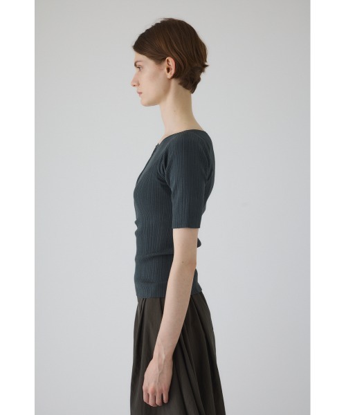 RIM.ARK(リムアーク)の「Rib zipper knit tops リブジッパーニットトップス(ニット/セーター・レディース・ブラック/グレー/ブルー・FREE)」の7枚目の写真