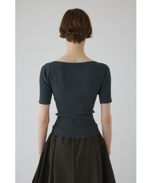 RIM.ARK(リムアーク)の「Rib zipper knit tops リブジッパーニットトップス(ニット/セーター・レディース・ブラック/グレー/ブルー・FREE)」の8枚目の写真