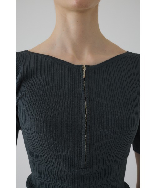 RIM.ARK(リムアーク)の「Rib zipper knit tops リブジッパーニットトップス(ニット/セーター・レディース・ブラック/グレー/ブルー・FREE)」の9枚目の写真