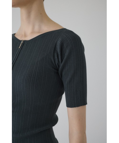 RIM.ARK(リムアーク)の「Rib zipper knit tops リブジッパーニットトップス(ニット/セーター・レディース・ブラック/グレー/ブルー・FREE)」の11枚目の写真