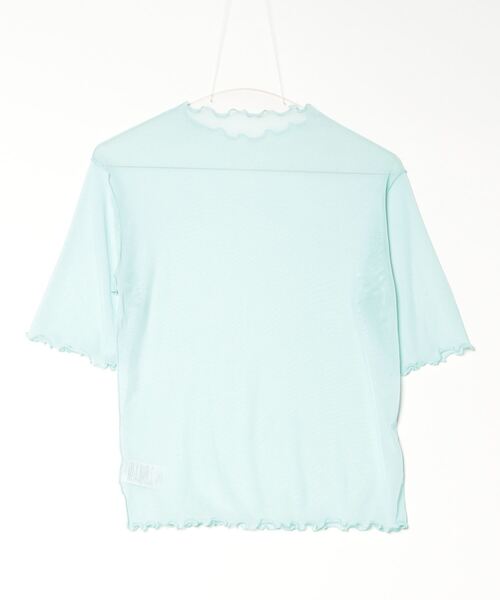 Flowering Korea(フラワーリングコリア)の「シアーハイネック メッシュ半袖トップス(Tシャツ/カットソー・レディース・ミント/ブラウン/イエロー/アイボリー/ブラック/グレー/ホワイト/グリーン・FREE)」の17枚目の写真