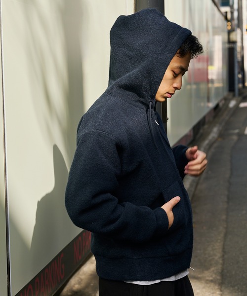 セール】ワイドショートフィット スライバー フルジップ フーディ