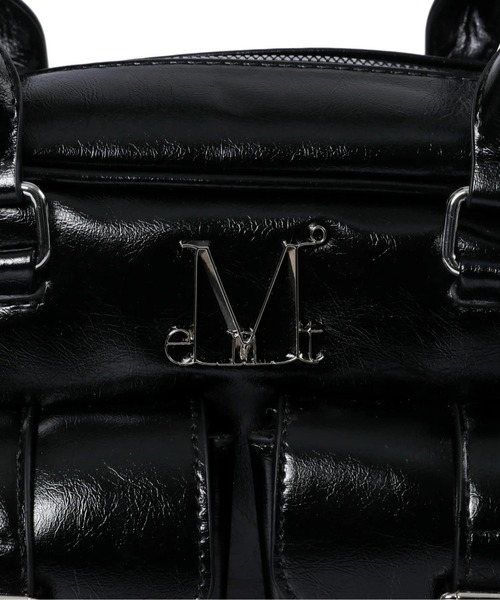 MUCENT(ムセント)の「【日本未発売/WEB限定】MUCENT(ムセント)/軽量 ショルダー ハンドバッグ/BIRUS METAL LOGO ENAMEL 2-BELT POCKET SHOULER BAG(ショルダーバッグ・レディース・ブラック・FREE)」の10枚目の写真