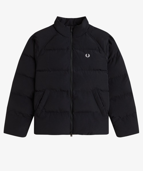 FRED PERRY ラグランスリーブ中綿ジャケット(ブラック Raglan Sleeve Padded Jacket／ラグランスリーブ中綿ジャケット