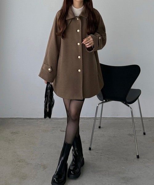 979y 美品 トゥモローランド 金ボタンウールピーコート ベージュ ミドル 979y 美品 トゥモローランド 金ボタンウールピーコート ベージュ