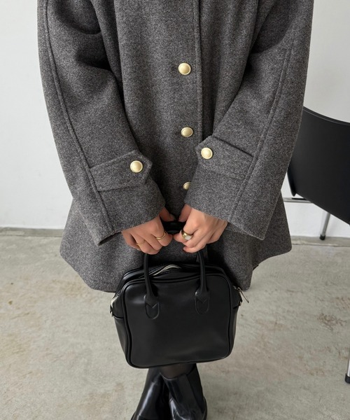 callautia（カラウティア）の「ゴールドボタンミドルコート（ステン