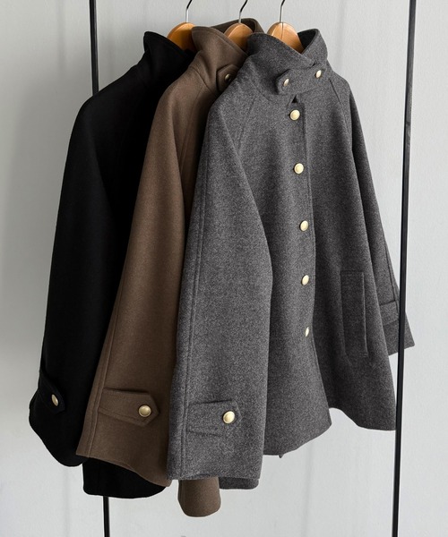 callautia（カラウティア）の「ゴールドボタンミドルコート（ステン