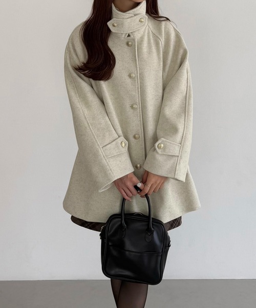 callautia（カラウティア）の「ゴールドボタンミドルコート（ステン