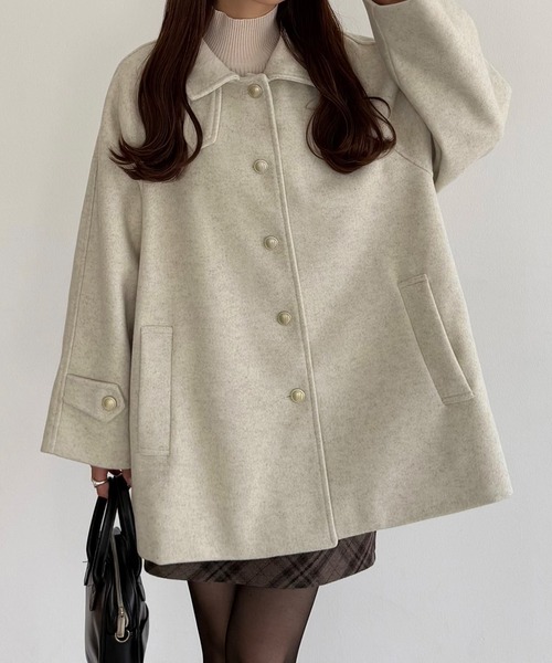 callautia（カラウティア）の「ゴールドボタンミドルコート（ステン