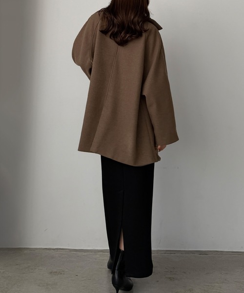 セール】ゴールドボタンミドルコート（ステンカラーコート