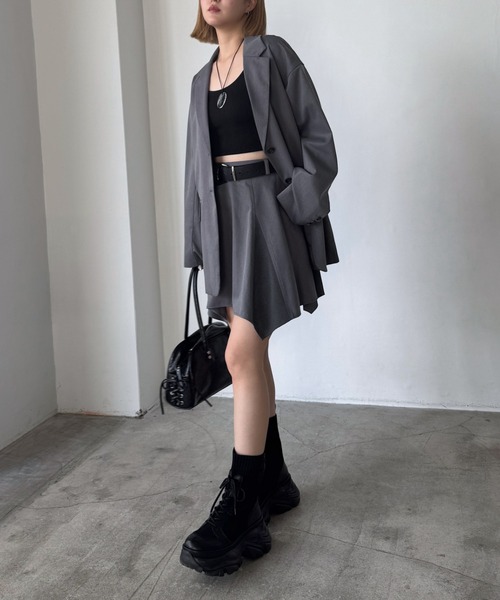 PAGEBOY（ページボーイ）の「チェックMIXイレヘムスカート【セットアップ対応】（スカート・レディース・グレー/ブラック・FREE）」の11枚目の写真