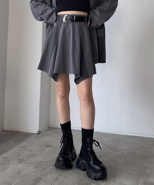 PAGEBOY（ページボーイ）の「チェックMIXイレヘムスカート【セットアップ対応】（スカート・レディース・グレー/ブラック・FREE）」の14枚目の写真