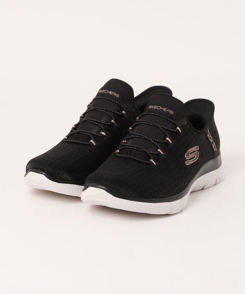 SKECHERS(スケッチャーズ)の「【SKECHERS】スケッチャーズ SLIP-INS:SUMMITS - CLASSY NIGHT(スリップインズ:サミッツ - クラッシーナイト)スリッポンスニーカー ワイドフィット 150128W(スニーカー・レディース・ネイビー/ベージュ/ブラック/ブラック系その他・22.5cm/23.0cm/23.5cm/24.0cm/24.5cm/25.0cm)」の3枚目の写真