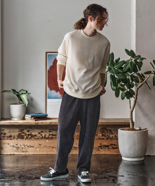 CAMBIO(カンビオ)の「mp13959- Brushed Jacquard Balloon Pants バルーンパンツ(CAM25AW-007)(その他パンツ・メンズ・グレイッシュベージュ/ブラック/チャコール・L/M/S)」の20枚目の写真