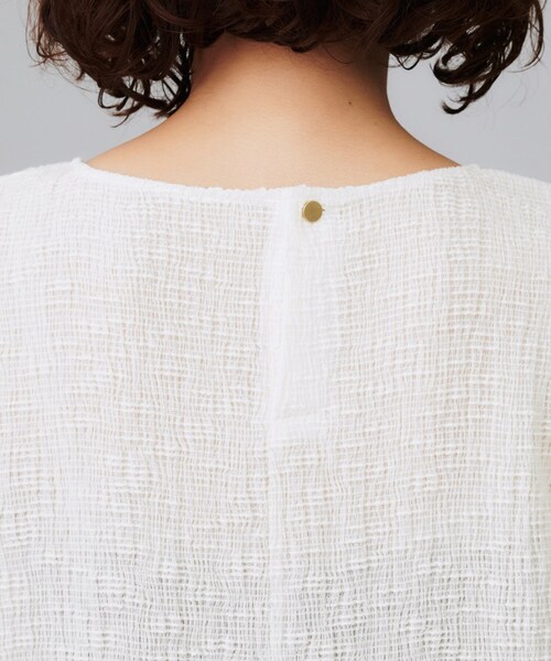 UNTITLED（アンタイトル）の「【五分袖/ジャージトップス】スラブカールマイヤープルオーバー（Tシャツ/カットソー・レディース・オフホワイト/ブラック/ブルー・00/50/48/44/04/02）」の21枚目の写真