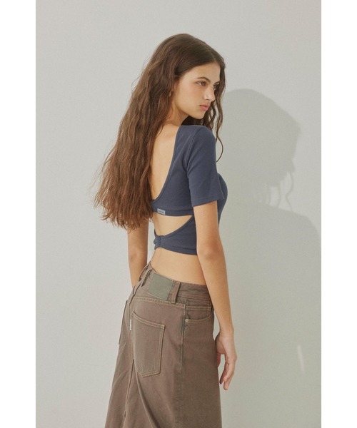 Wellness Back Adjuster Rib Top /バックオープンT（Tシャツ