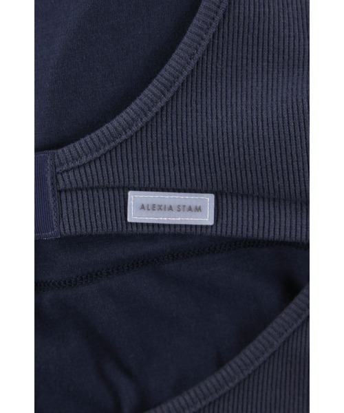 ALEXIA STAM（アリシアスタン）の「Wellness Back Adjuster Rib Top /バックオープンT（Tシャツ/カットソー・レディース・ホワイト/ブラック/ネイビー/レッド・S/M）」の8枚目の写真
