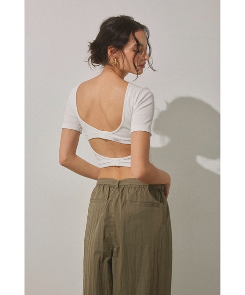 Wellness Back Adjuster Rib Top /バックオープンT（Tシャツ