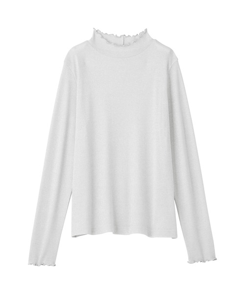 Viola e Viola(ヴィオラエヴィオラ)の「ラメ入りテレコリブプチハイメローカットソー(Tシャツ/カットソー・レディース・シルバーグレー/ブラック/ベージュ・L/M/LL)」の16枚目の写真