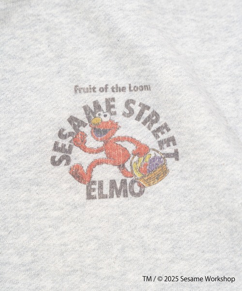 FRUIT OF THE LOOM(フルーツオブザルーム)の「SESAME STREET×FTL ロングスリーブ甘編 / セサミ / プルオーバー(スウェット・メンズ・ブルー/杢グレー・S/M/L)」の7枚目の写真