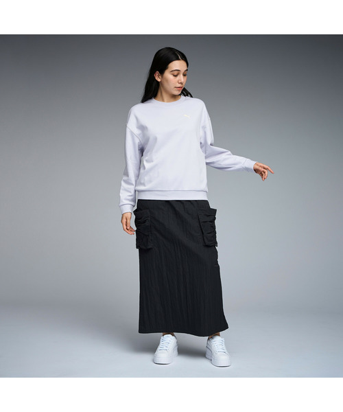 PUMA（プーマ）の「PUMA プーマ ウィメンズ ESS MX リラックスド クルー スウェット（スウェット・レディース・オフホワイト/ライラック/ブラック・SMALL/X-LARGE/LARGE/MEDIUM）」の5枚目の写真