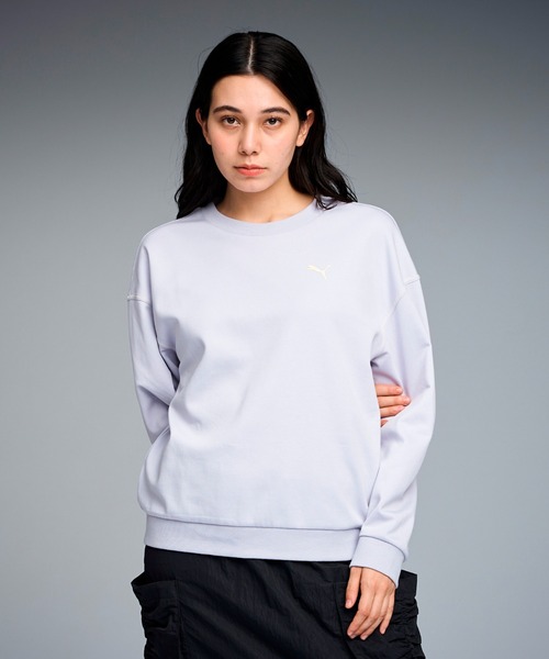 PUMA（プーマ）の「PUMA プーマ ウィメンズ ESS MX リラックスド クルー スウェット（スウェット・レディース・オフホワイト/ライラック/ブラック・SMALL/X-LARGE/LARGE/MEDIUM）」の3枚目の写真