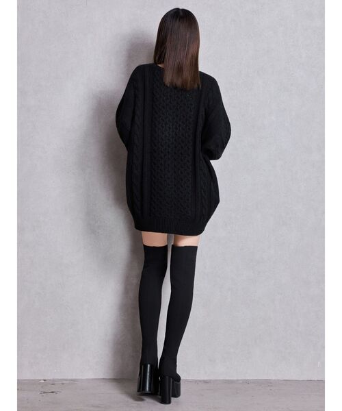 GYDA(ジェイダ)の「チャンキーソール KNEEニットブーツ(ブーツ・レディース・ブラック・SMALL/MEDIUM/LARGE)」の6枚目の写真