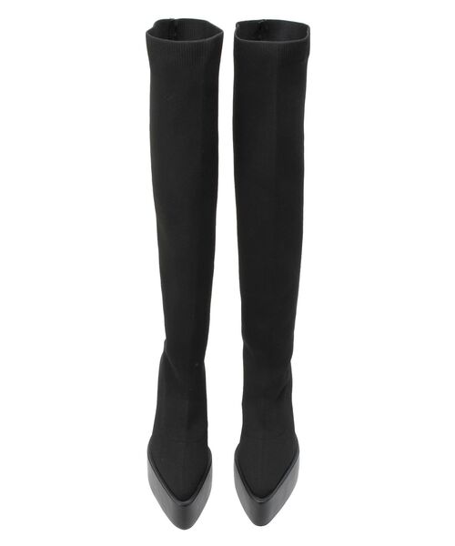 GYDA(ジェイダ)の「チャンキーソール KNEEニットブーツ(ブーツ・レディース・ブラック・SMALL/MEDIUM/LARGE)」の5枚目の写真