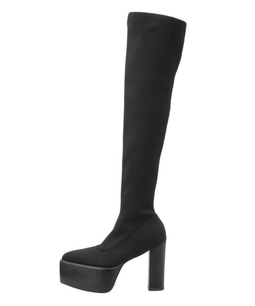 GYDA(ジェイダ)の「チャンキーソール KNEEニットブーツ(ブーツ・レディース・ブラック・SMALL/MEDIUM/LARGE)」の4枚目の写真