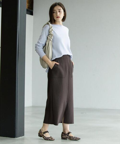 OPAQUE.CLIP（オペークドットクリップ）の「ボートネックニット/エクストラファインメリノウール【THEシリーズ/洗濯機OK】（ニット/セーター・レディース・グレー/ブルー系その他7/ブラック/ホワイト/グリーン/ワインレッド/キャメル/パープル・36/38/40/34/42）」の11枚目の写真