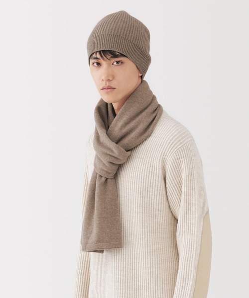 MUJI Labo〕自然のまんまの色 カシミヤニットキャップ（キャップ