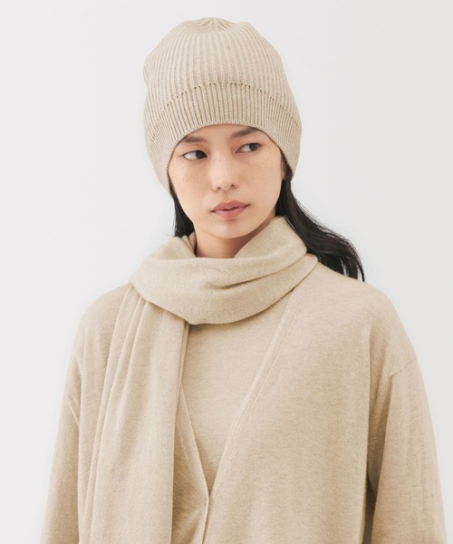 MUJI Labo〕自然のまんまの色 カシミヤニットキャップ（キャップ