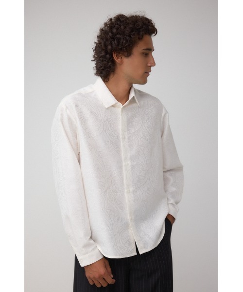 AZUL by moussy(アズールバイマウジー)の「ジャガード総柄シャツ(シャツ/ブラウス・メンズ・ブラック/ホワイト・MEDIUM/LARGE)」の1枚目の写真