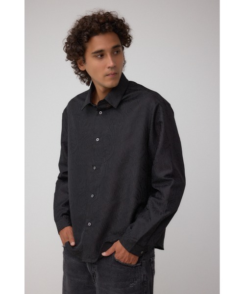 AZUL by moussy(アズールバイマウジー)の「ジャガード総柄シャツ(シャツ/ブラウス・メンズ・ブラック/ホワイト・MEDIUM/LARGE)」の2枚目の写真