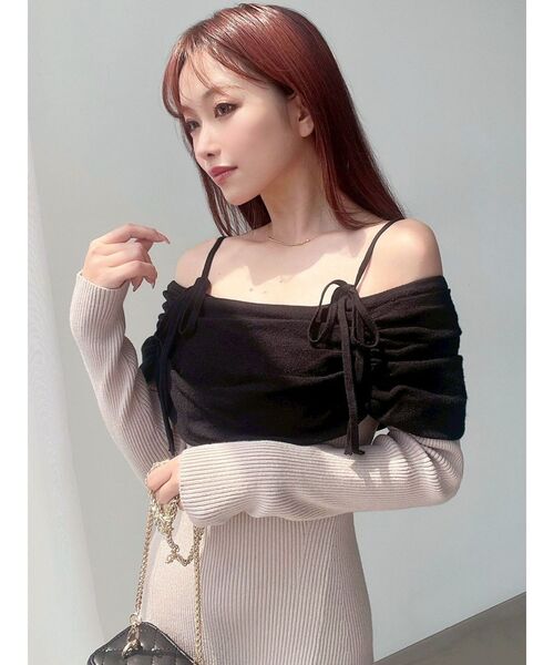 RESEXXY(リゼクシー)の「【骨格ストレート向け】バイカラーニットワンピース(ワンピース・レディース・ブラック/ホワイト/ベージュ・FREE)」の8枚目の写真