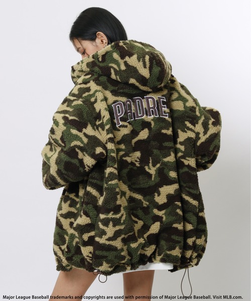BACK TO THE FIELD（バック トゥー ザ フィールド）の「【MLB】ZIPフーディーボアブルゾン（ブルゾン・レディース・ブラック/オフホワイト/カモフラージュ・FREE）」の3枚目の写真