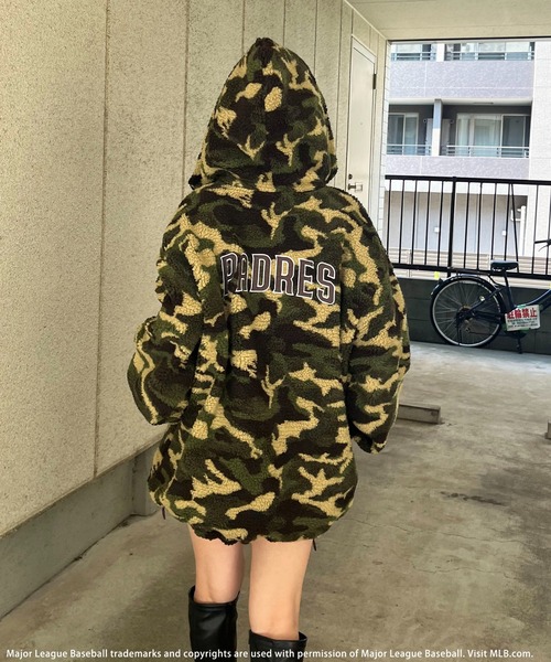 BACK TO THE FIELD（バック トゥー ザ フィールド）の「【MLB】ZIPフーディーボアブルゾン（ブルゾン・レディース・ブラック/オフホワイト/カモフラージュ・FREE）」の20枚目の写真