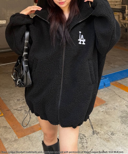 BACK TO THE FIELD（バック トゥー ザ フィールド）の「【MLB】ZIPフーディーボアブルゾン（ブルゾン・レディース・ブラック/オフホワイト/カモフラージュ・FREE）」の11枚目の写真