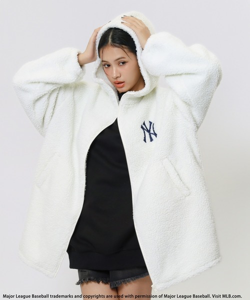 BACK TO THE FIELD（バック トゥー ザ フィールド）の「【MLB】ZIPフーディーボアブルゾン（ブルゾン・レディース・ブラック/オフホワイト/カモフラージュ・FREE）」の13枚目の写真