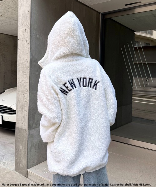 BACK TO THE FIELD（バック トゥー ザ フィールド）の「【MLB】ZIPフーディーボアブルゾン（ブルゾン・レディース・ブラック/オフホワイト/カモフラージュ・FREE）」の14枚目の写真