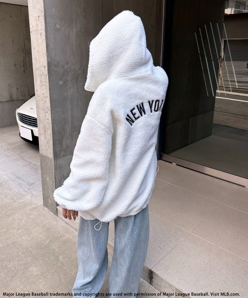 BACK TO THE FIELD（バック トゥー ザ フィールド）の「【MLB】ZIPフーディーボアブルゾン（ブルゾン・レディース・ブラック/オフホワイト/カモフラージュ・FREE）」の17枚目の写真