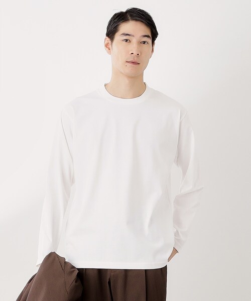 THE SHOP TK (ザ ショップ ティーケー )の「ジャケット長袖Tシャツ 【ON/OFF兼用】(Tシャツ/カットソー・メンズ・オフホワイト/ライトグレー・01/02/03/04)」の1枚目の写真