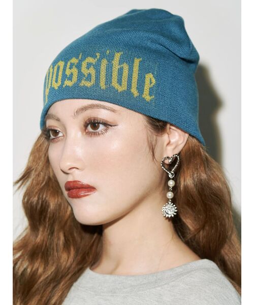 EVRIS（エヴリス）の「ジャガードニット帽（ニットキャップ/ビーニー・レディース・ブラック/ブルー・FREE）」の20枚目の写真