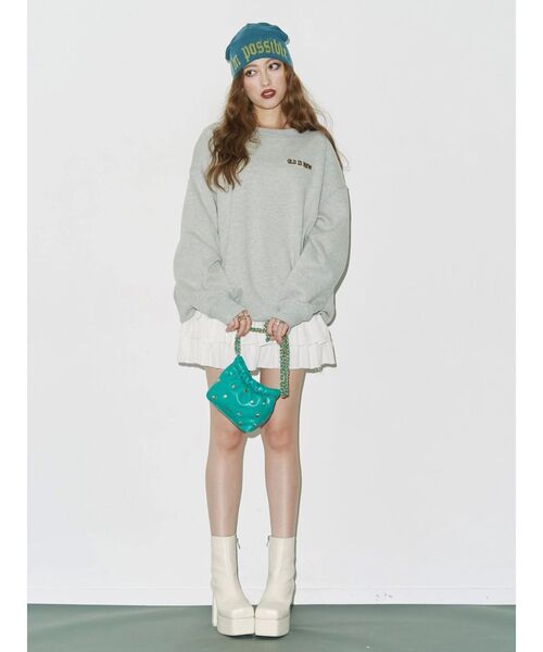 EVRIS（エヴリス）の「ジャガードニット帽（ニットキャップ/ビーニー・レディース・ブラック/ブルー・FREE）」の6枚目の写真